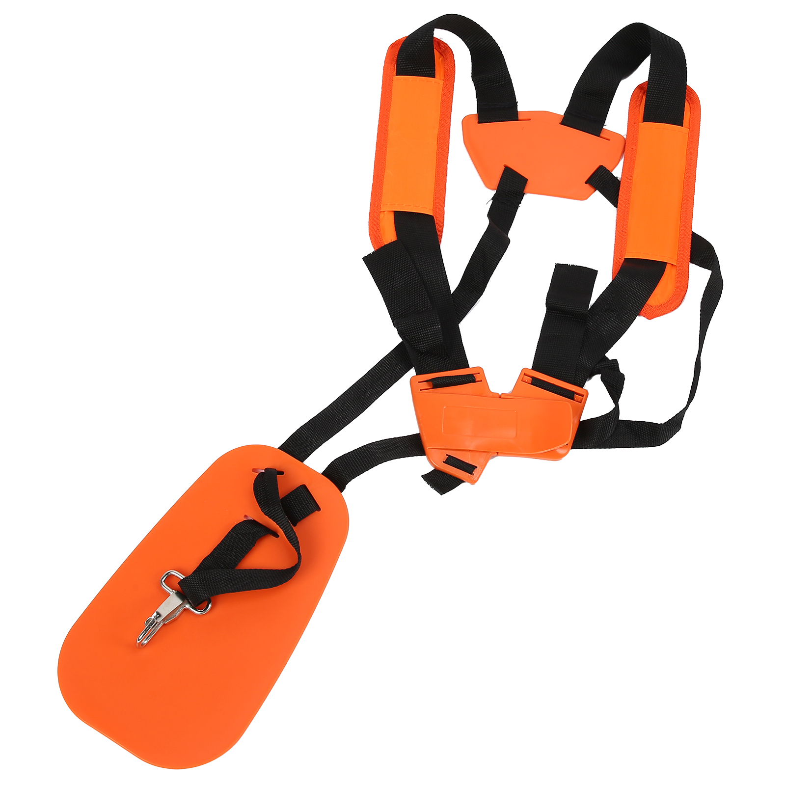 Harnais double bandoulière en nylon pour débroussailleuse et tondeuse, orange