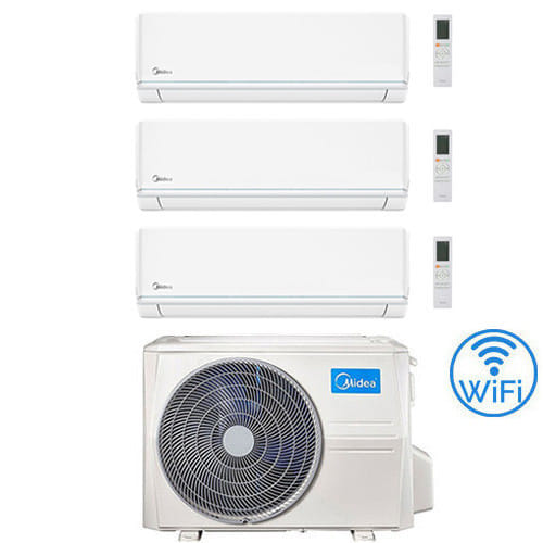 Climatizzatore Condizionatore Midea Evolution R32 Wifi Trial Split 9000 + 9000 + 12000 Btu Con U.e. M3og-21hfn8-q Inverter Classe A++/a+