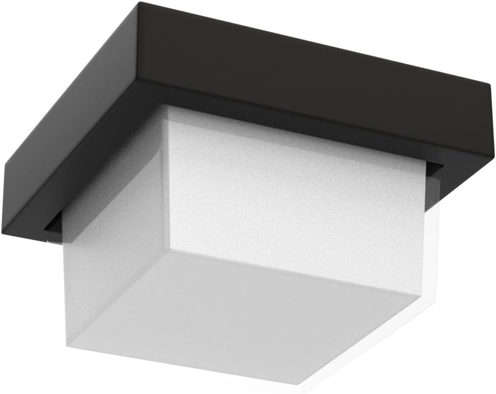 Plafonnier Led 12 W Ip65 Étanche, Plafonnier Carré, Blanc Chaud 3000 K, Applique Murale, Éclairage Intérieur Et Extérieur Pour Couloir, Escaliers, Garage, Balcon, Salle De Bain.