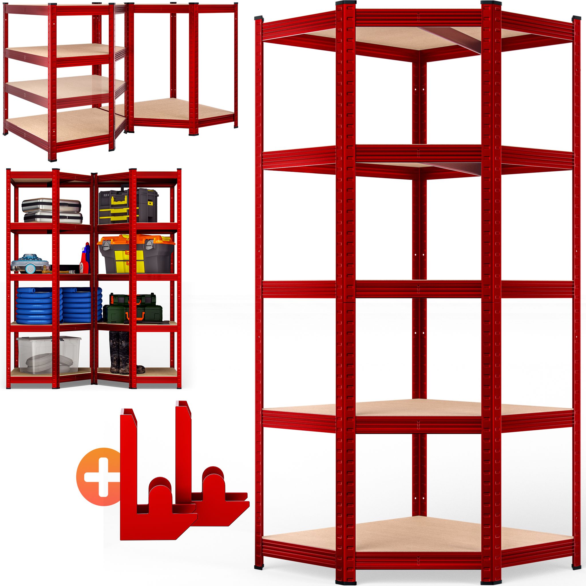 Tagère Charge Lourde 180x70x40cm Etagère D'Angle 5 Plateaux Max. 875 Kg
