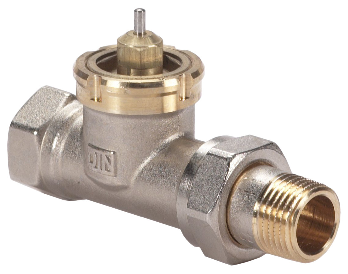 Danfoss Versilbert Ventilgehäuse Rav 15/8 R 1/2", Durchgangsausführung, Matt Vernickelt