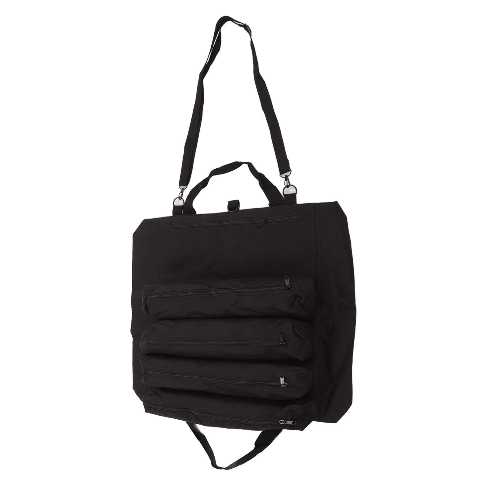 Sac à outils enroulable à poches multiples en polyester, pliable et portable, noir