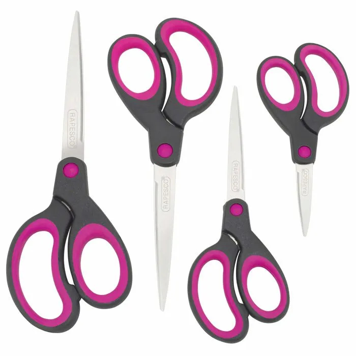 RAPESCO® Scheren-Set 4 Stück Papier/Karton Schwarz/Hot Pink - Bild 2