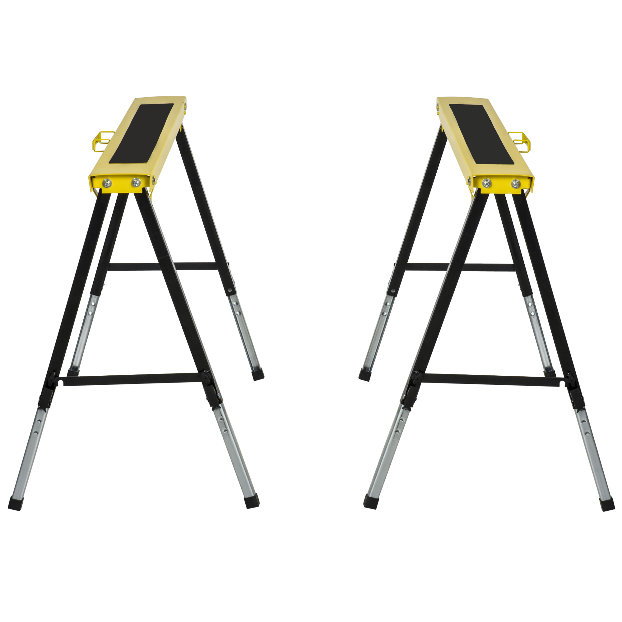 Tréteaux pliables télescopiques réglables en hauteur, surface antidérapante EVA, 62-90 cm, lot de 2