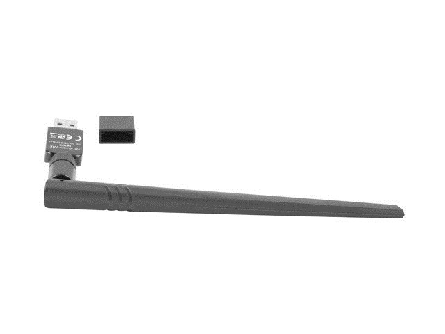 Lanberg Schwarz N300 Usb-Wlan-Netzwerkkarte Mit 1 Interner Antenne + 1 Externer Antenne