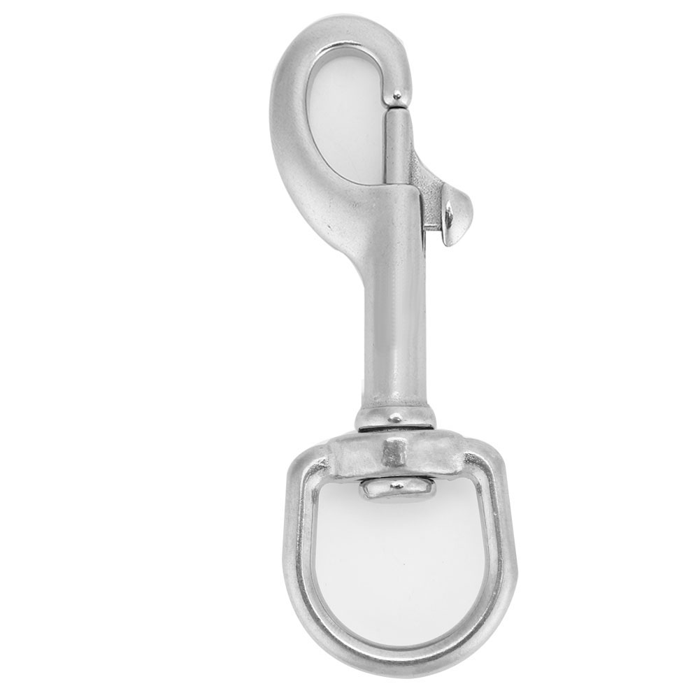Crochet simple à œillet pivotant en acier inoxydable 316, 90 mm, blanc