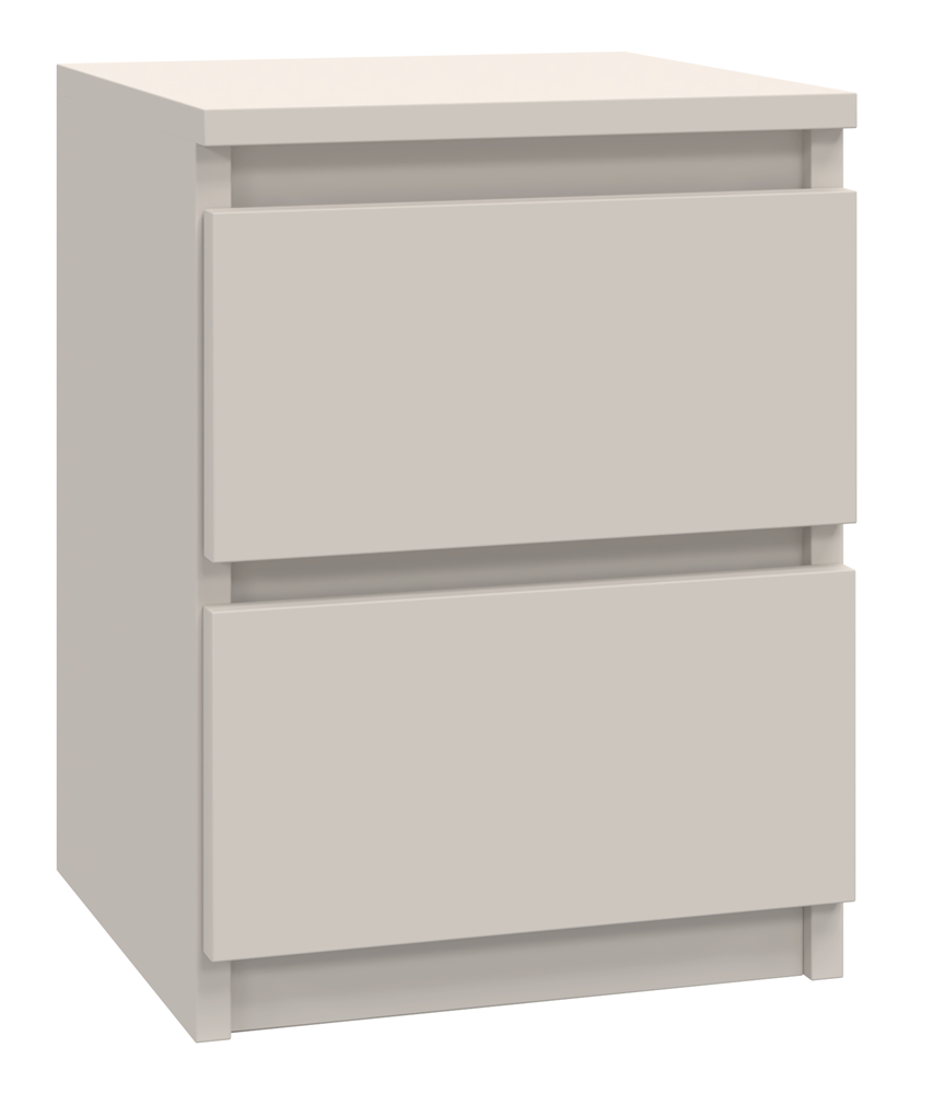 Topeshop - Aster - Table De Chavet Style Scandinave Beige - 30x30x40 Cm - Chevet 2 Tiroirs - Meuble De Chambre