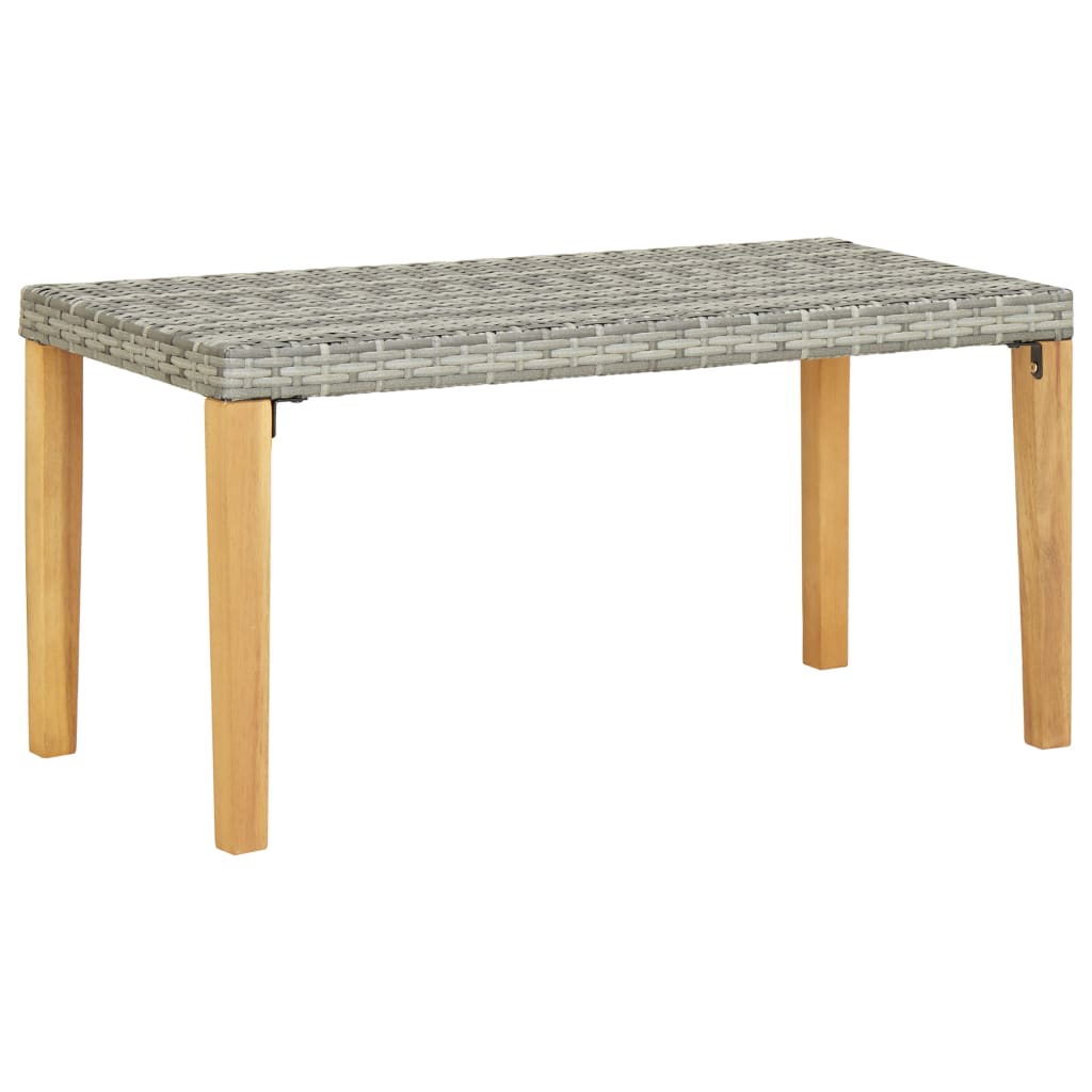 Vidaxl - Gartenbank 120 Cm Grau Poly Rattan Und Massivholz Akazie 8719883732343