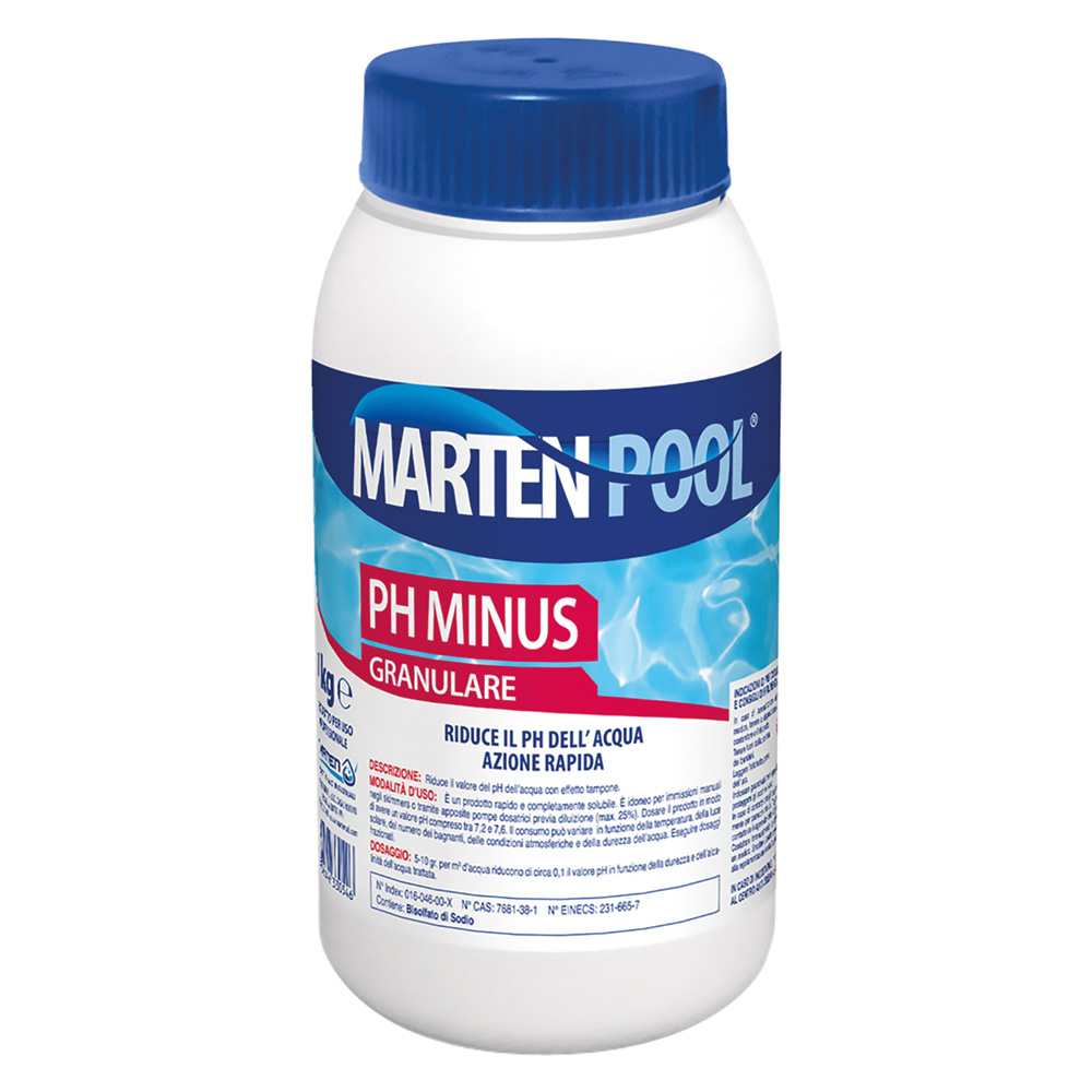 Correttore Professionale Riduttore Granulare Ph Meno 'dast Ph -' Per Piscine Ad Azione Rapida -1 Kg MARTEN
