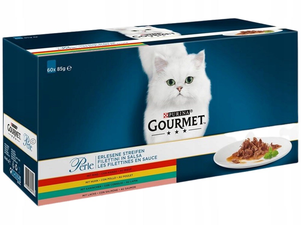Mixpaket Gourmet Perle 60 x 85 g - Erlesene Streifen in Sauce (4 Sorten) Katzenfutter Nass - Image 8