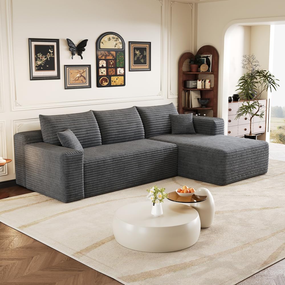 Canapé À D'Angle Convertible,canapé 3 Places,canapé Convertible,de Compression Modulaire En L,pour Le Salon,241 Cm De Long,spacieux Et Confortable,peut Être Combiné Librement,aucun Assemblage Requis