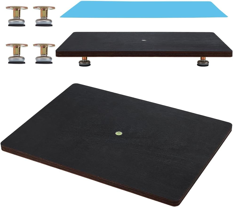 Planche de nivellement en résine 400x300 mm, tapis silicone et pieds métal réglables