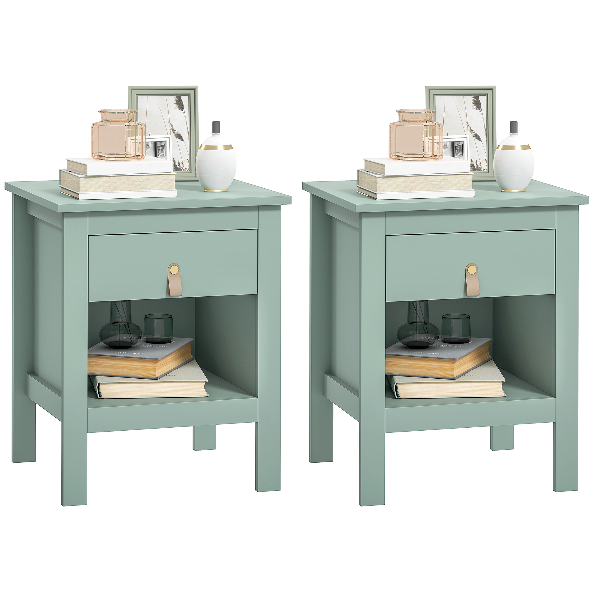 Homcom - Lot De 2 Chevets Tables De Nuit - Tiroir