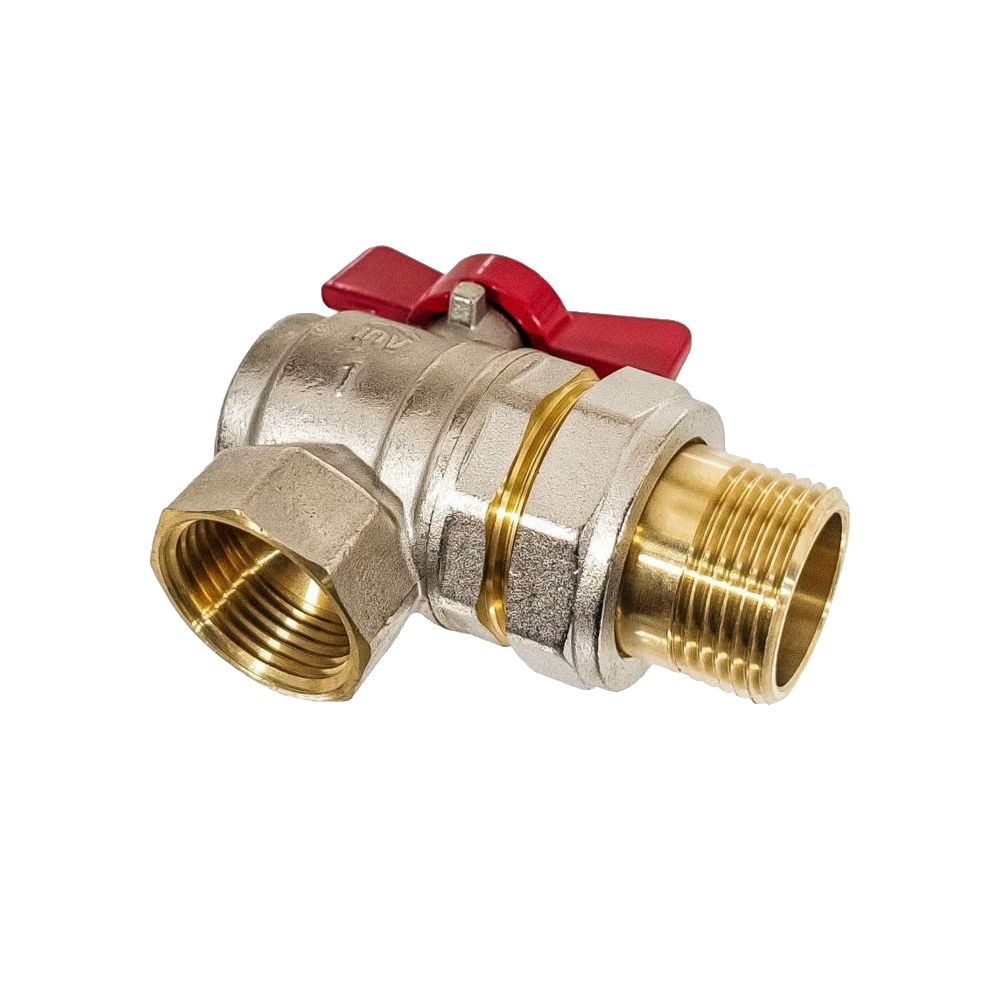 Invena Eckventil mit Schraubanschluss DN-25, rot - Bild 2