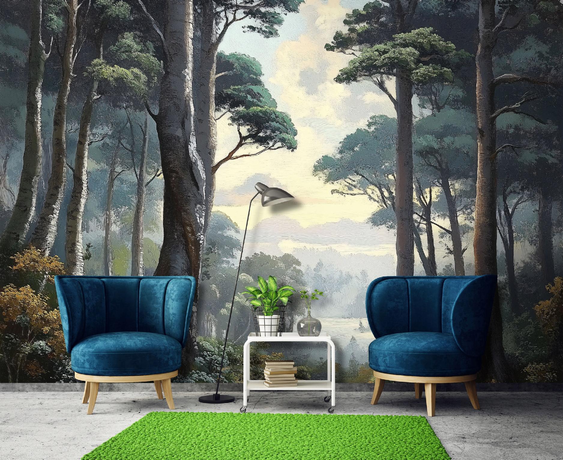 Wallarena Fototapete Wald Bäume Natur Landschaft 3d-optik, Für Wohnzimmer Und Schlafzimmer, 350 X 250 Cm – Komplettset Inkl. Kleister & Anleitung