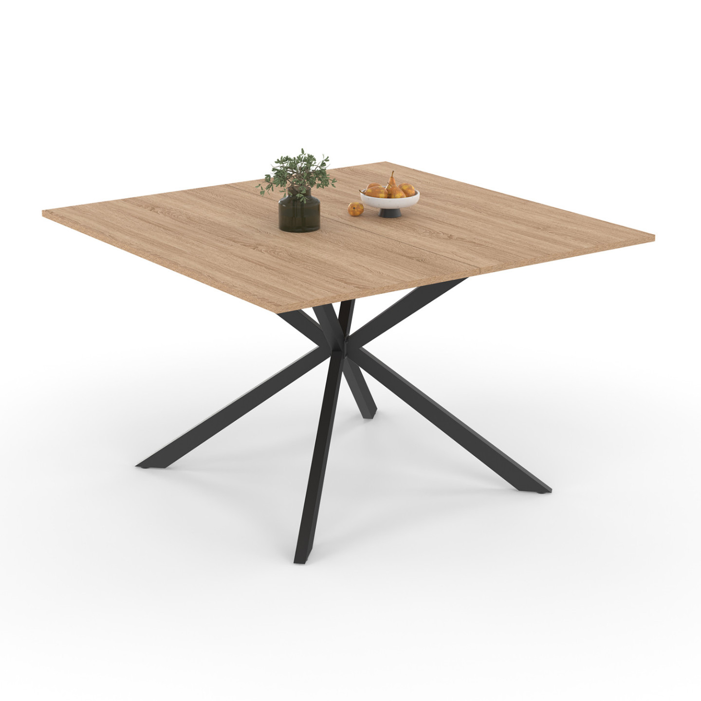Idmarket - Table À Manger Carrée Alix 8 Personnes Pied Araignée Bois Et