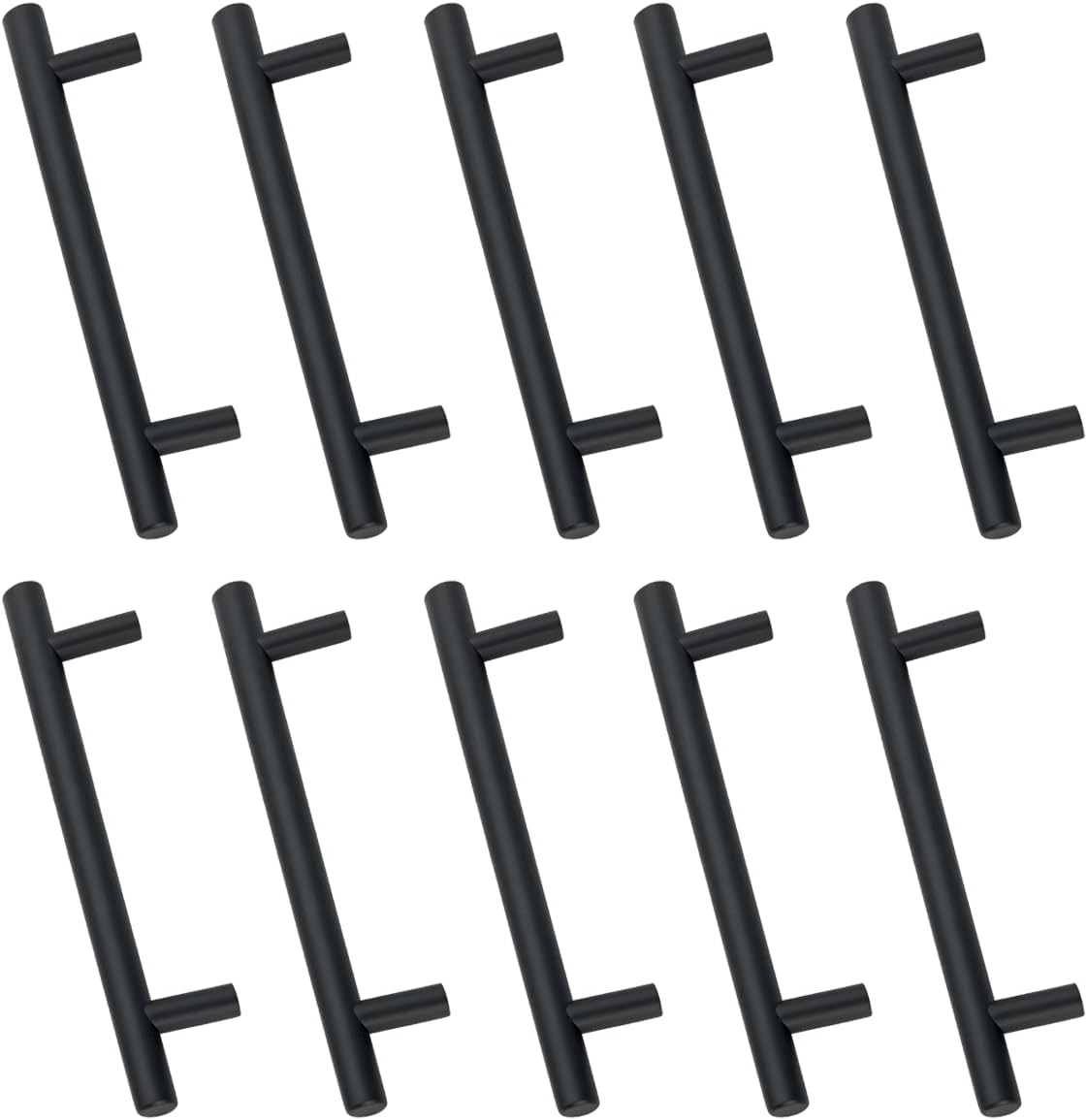 Macplast 10 Möbelgriffe, Edelstahl, Schwarz, 160 Mm Lochabstand, Für Küche Und Schublade