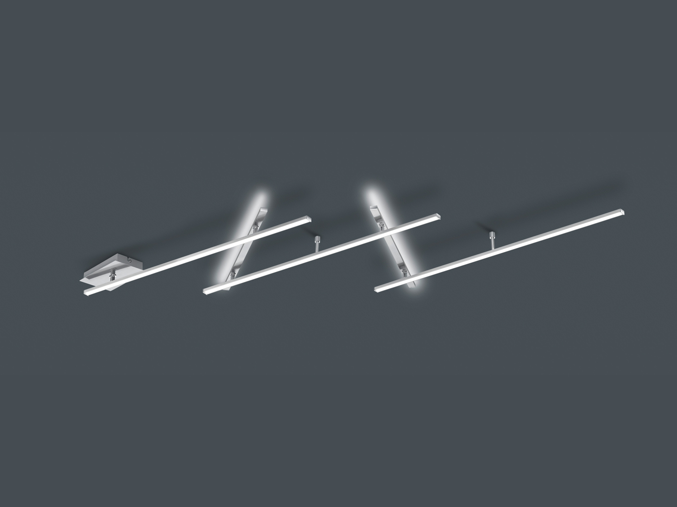 Trio - Led Deckenschiene Indira Silber Schwenkbar Bis 245cm Breit