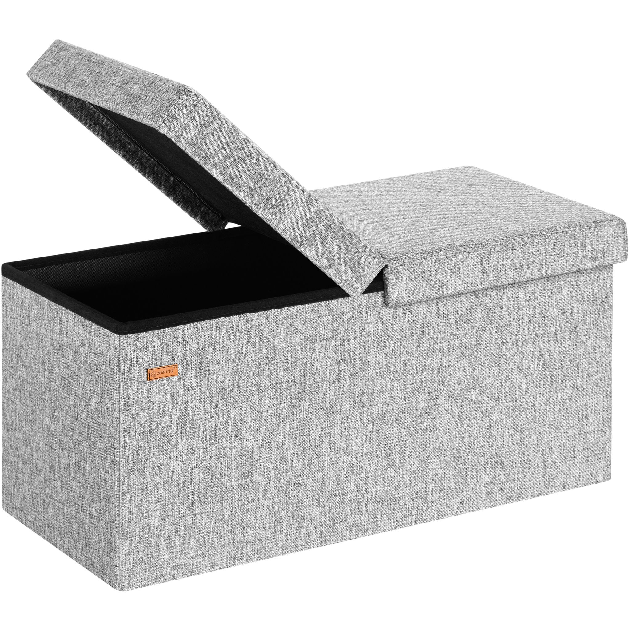 Casaria® Sitzbank Mit Stauraum Faltbar Gepolstert Deckel Schlafzimmer Wohnzimmer Flur Sitztruhe Truhenbank Polsterbank L Hellgrau