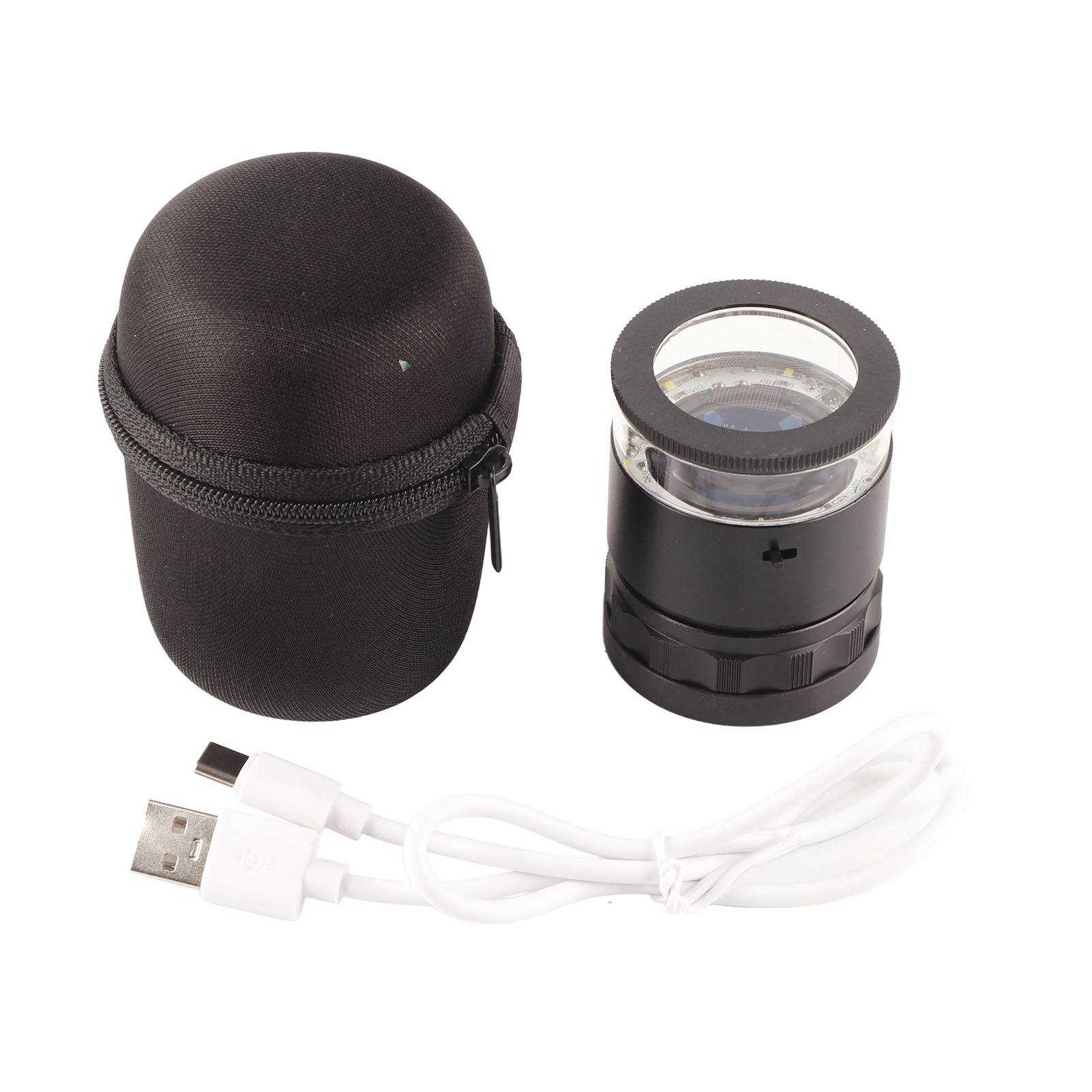 Loupe à main lumineuse 10x, champ 28 mm, 6 LED rechargeable, étui fourni