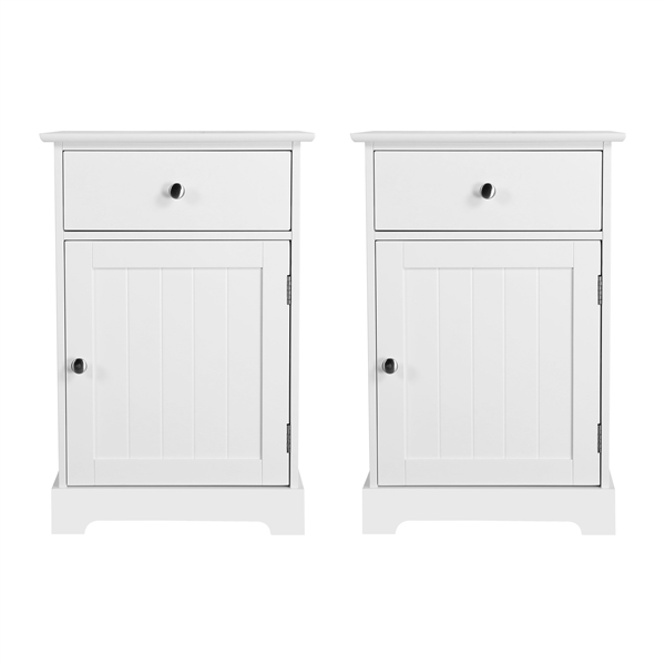 Yaheetech - 2 Table De Chevet Bois Blanc 40x35x60 Cm Table De Nuit Pour