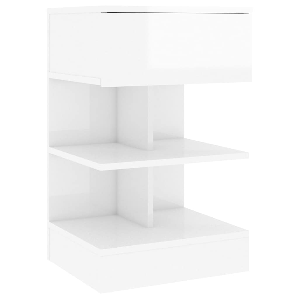 Vidaxl Weiß Bedside Cabinet High Gloss White 40X35x65 Cm Engineered Wood