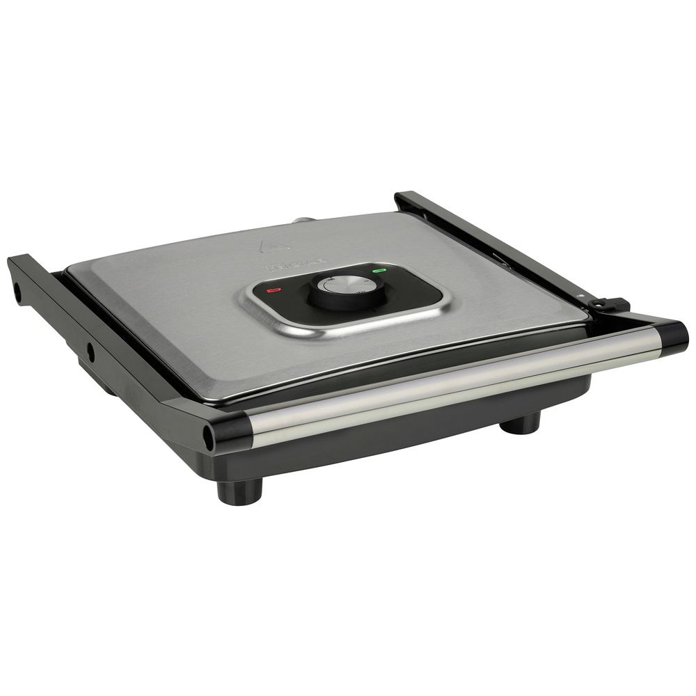 Tristar Grau Gr-2858 Elektro Kontaktgrill Antihaftbeschichtung, Kontrollleuchte Schwarz, Silber