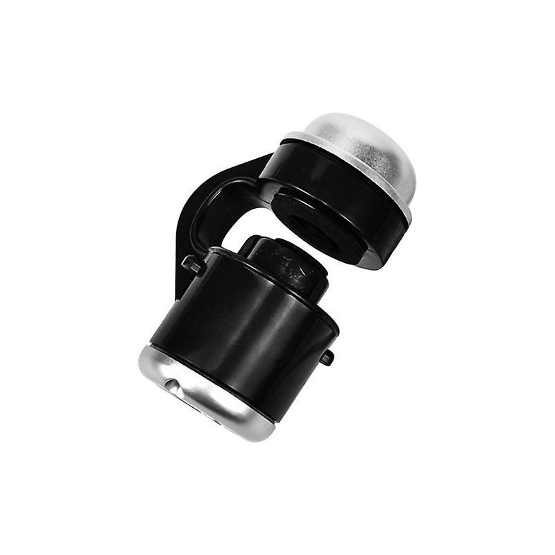 Microscope loupe pour téléphone, éclairage LED, plastique noir, 4,5 x 7 cm, 1 pièce
