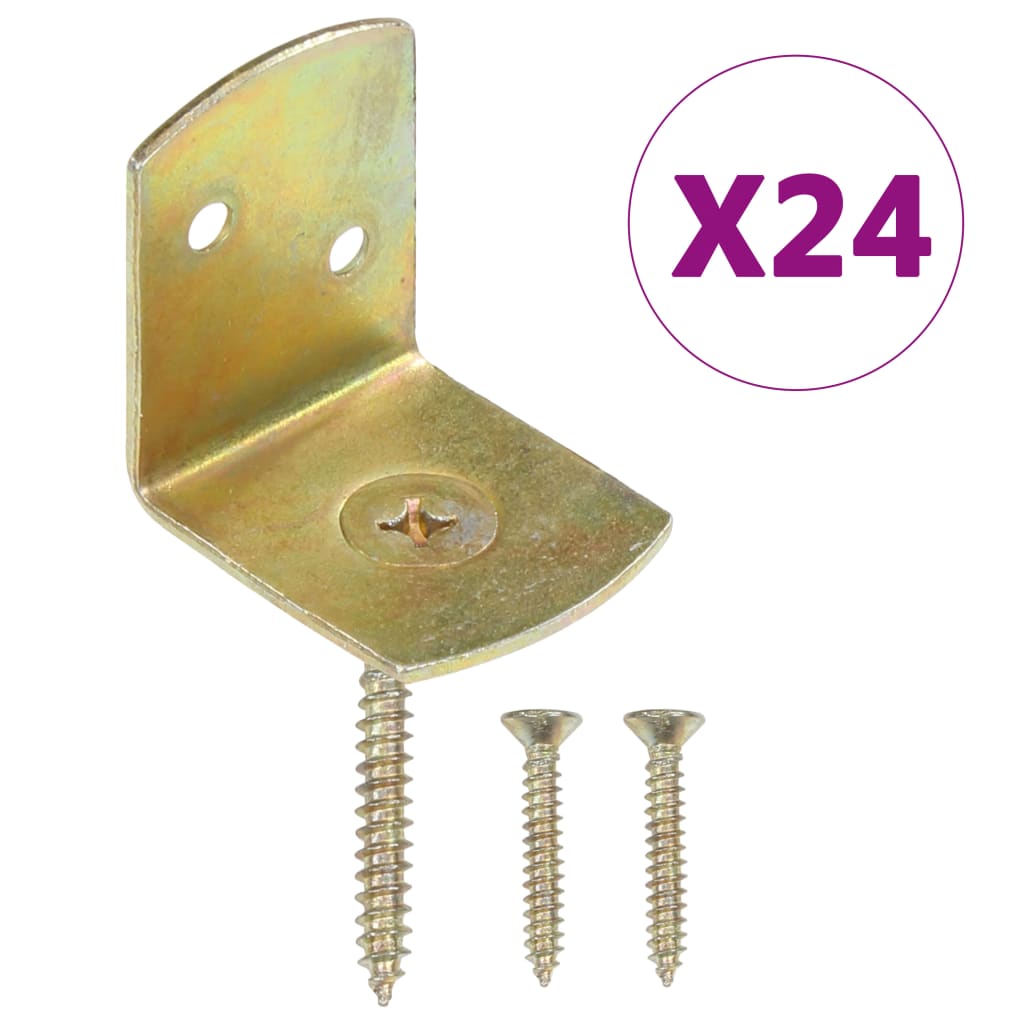 Vidaxl - Fence Panel Brackets 24 Pcs L Shaped Galvanised Metal