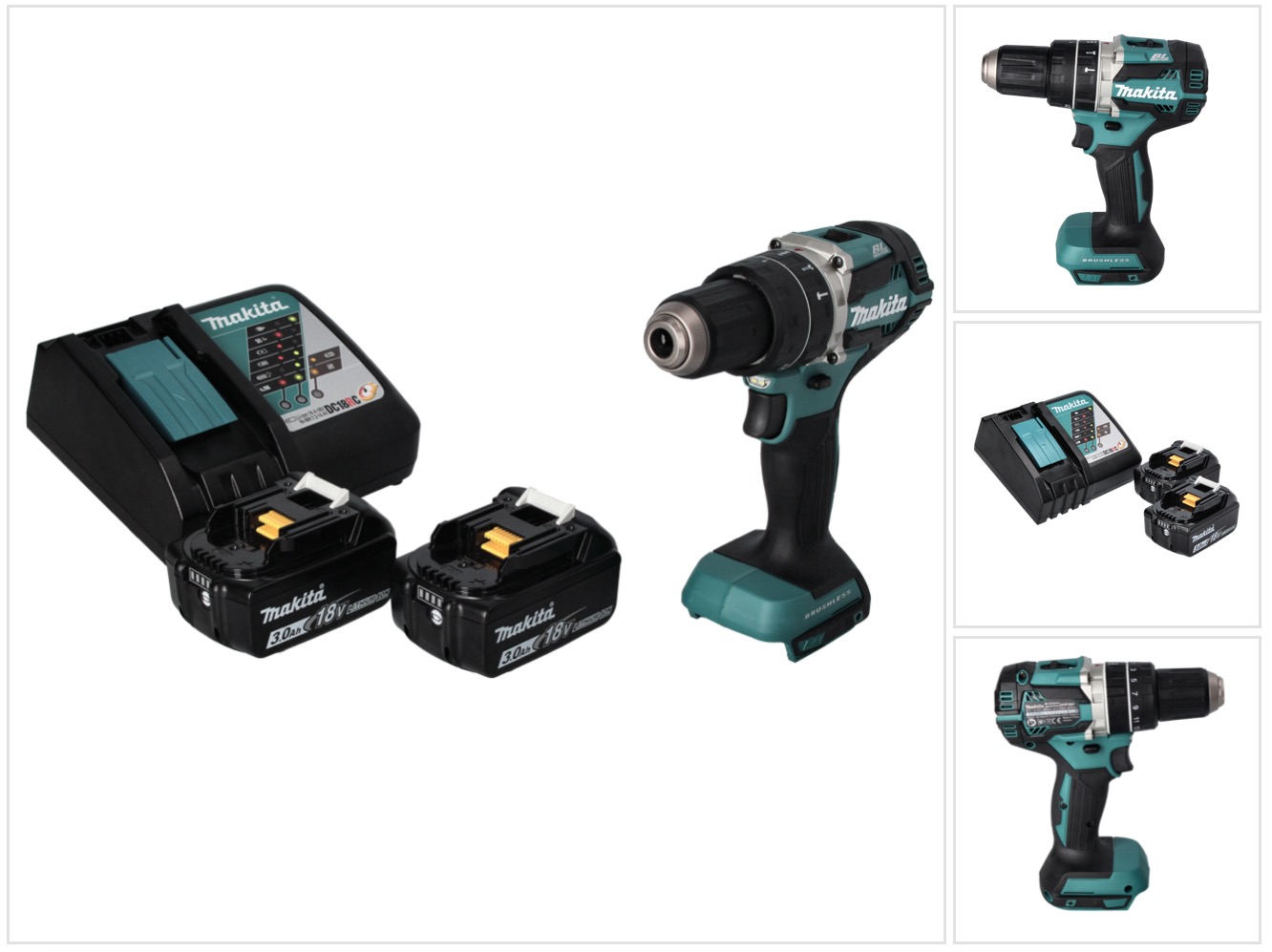 Makita Dhp 484 Rf Akku Schlagbohrschrauber 18 V 54 Nm Brushless + 2x Akku 3, 0 Ah + Ladegerät