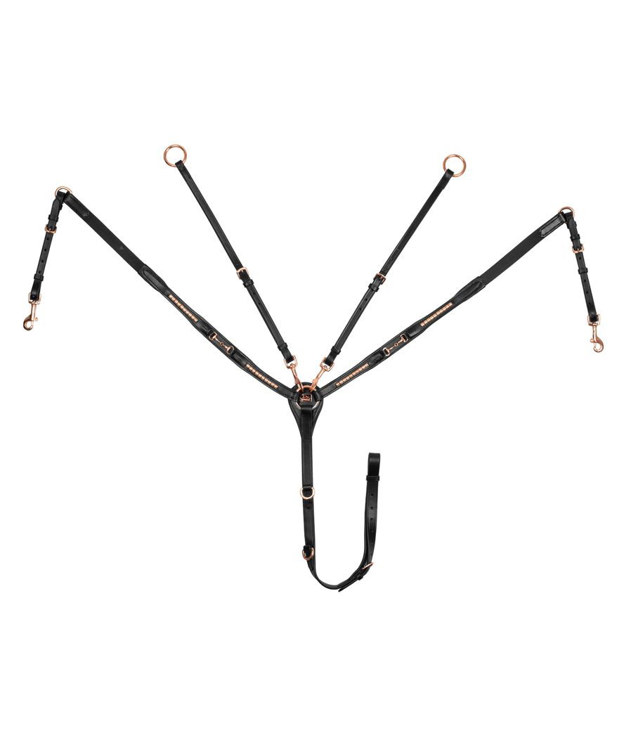 Braun Cob, Marrone: Ledergabel Vorderzeug Modell Snaffle Rose Gold Mit Rose Gold Fillets - Bild 3
