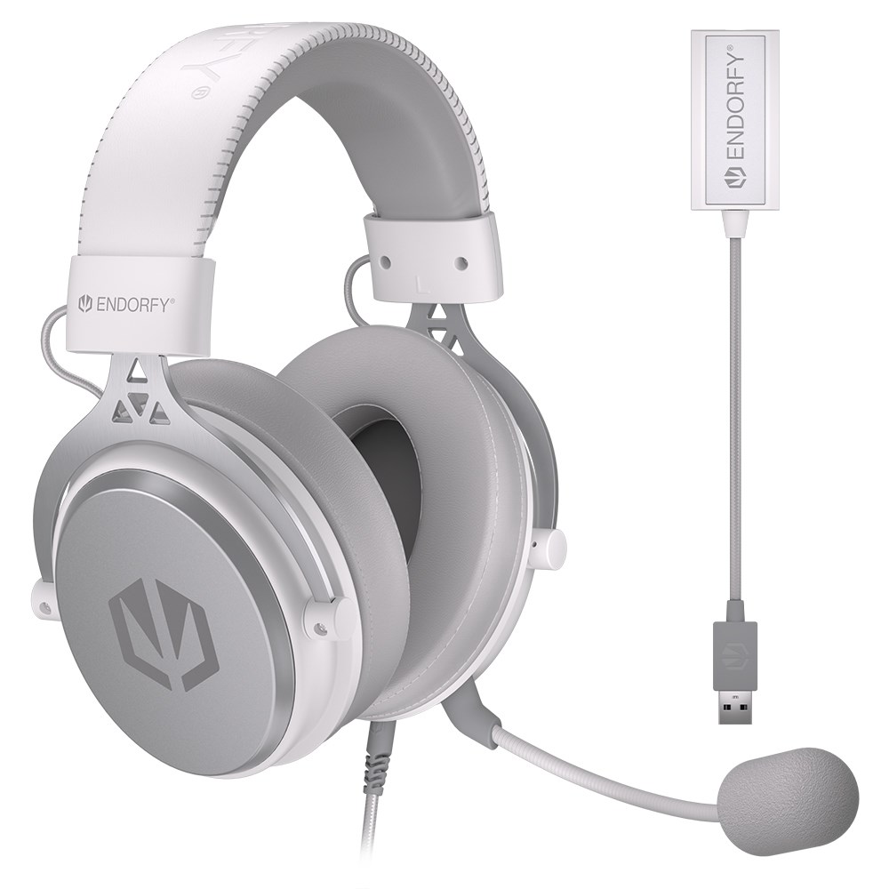 Endorfy Auriculares Viro Plus Usb Con Cable Jack 3,5 Mm Música Uso Diario Micrófono Blanco - Bild 6