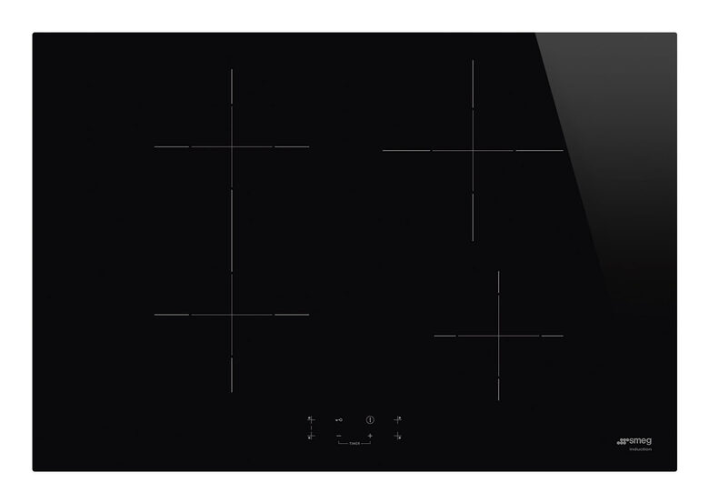 Smeg - Universal Si1b2742d Piano Cottura Nero Da Incasso 75 Cm A Induzione 4 Fornelli