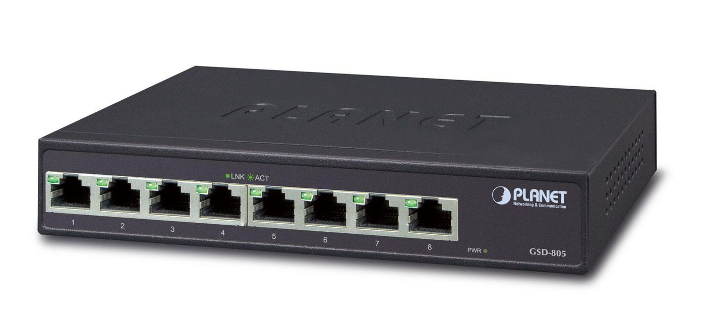 Planet Gsd-805 (8 Ports), Netzwerk Switch, Schwarz - Bild 3