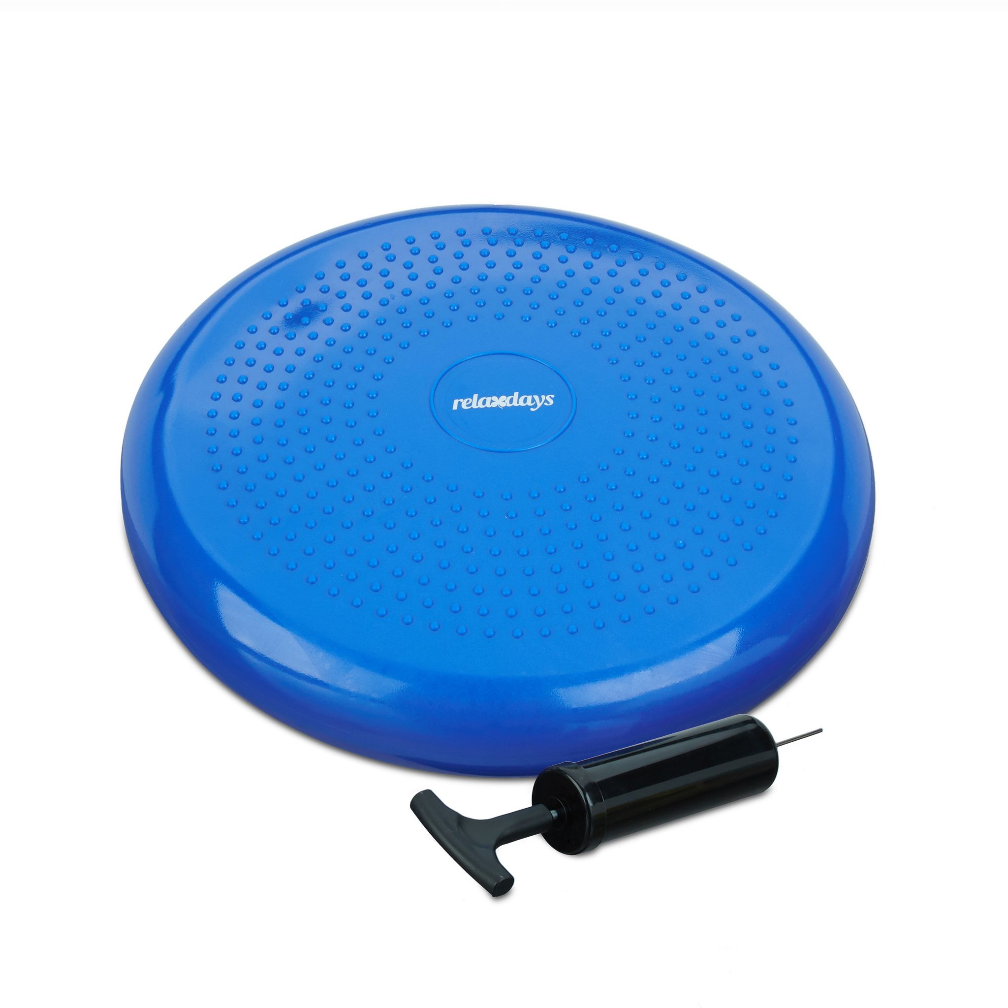 Relaxdays - Set Of 3 Balance Disc, 33 Cm Stability Wobble Cushion With Air Pump, Balance Pillow, Fitness Board, Blue