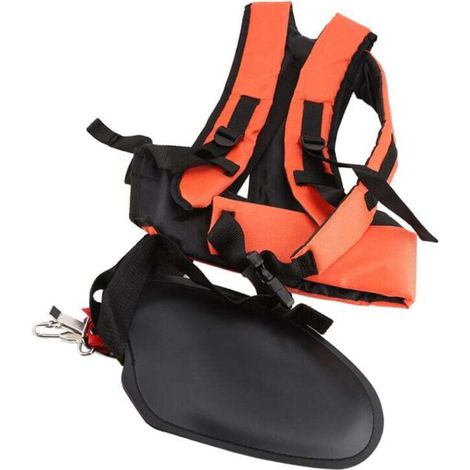 Harnais double épaule pour débroussailleuse et tronçonneuse, sangle réglable en nylon, orange