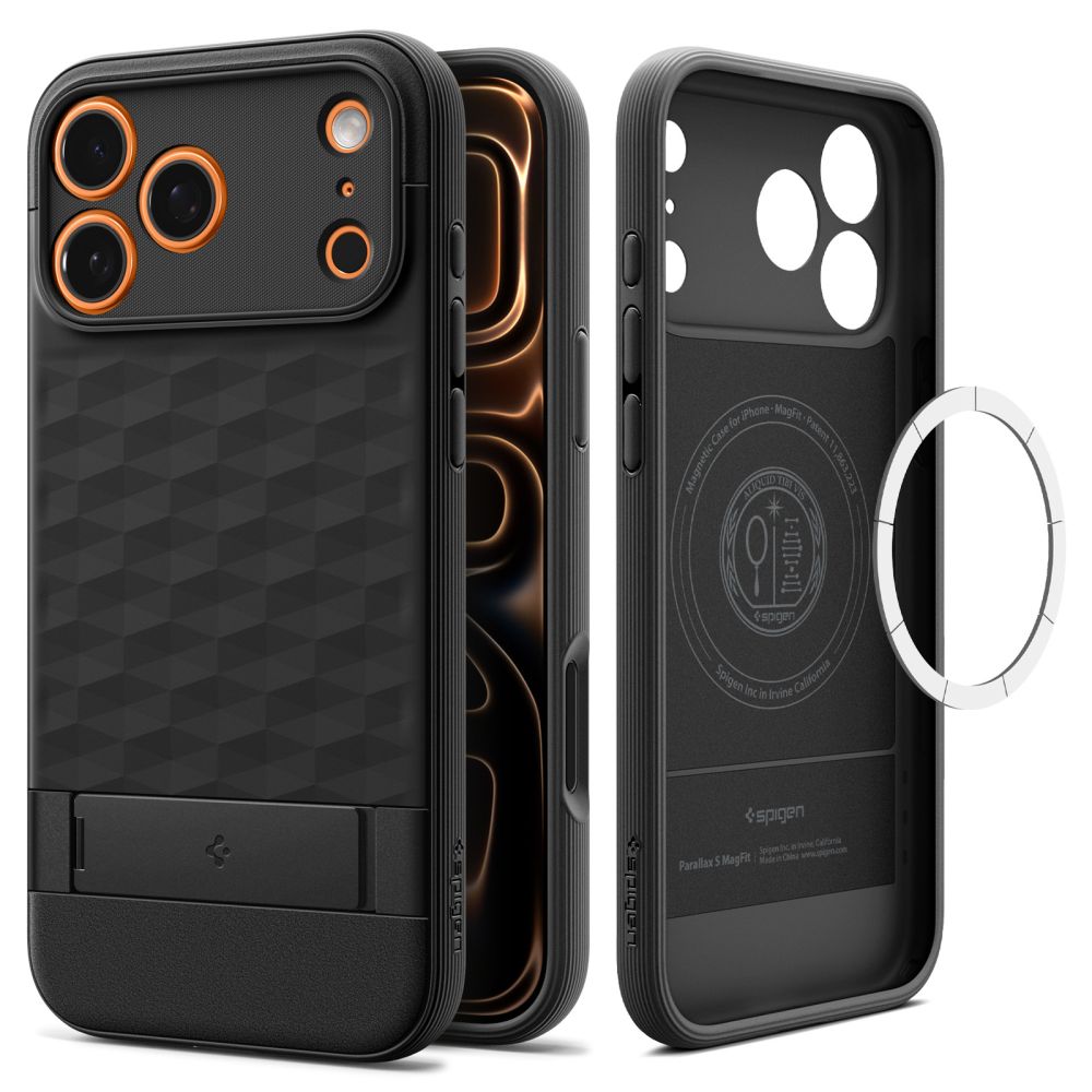 Spigen Parallax â€Sâ€ Mag Magsafe case for iPhone 17 Pro Max Matte Black (Apple iPhone 17 Pro Max), Smartphone Hülle, Schwarz - Bild 3
