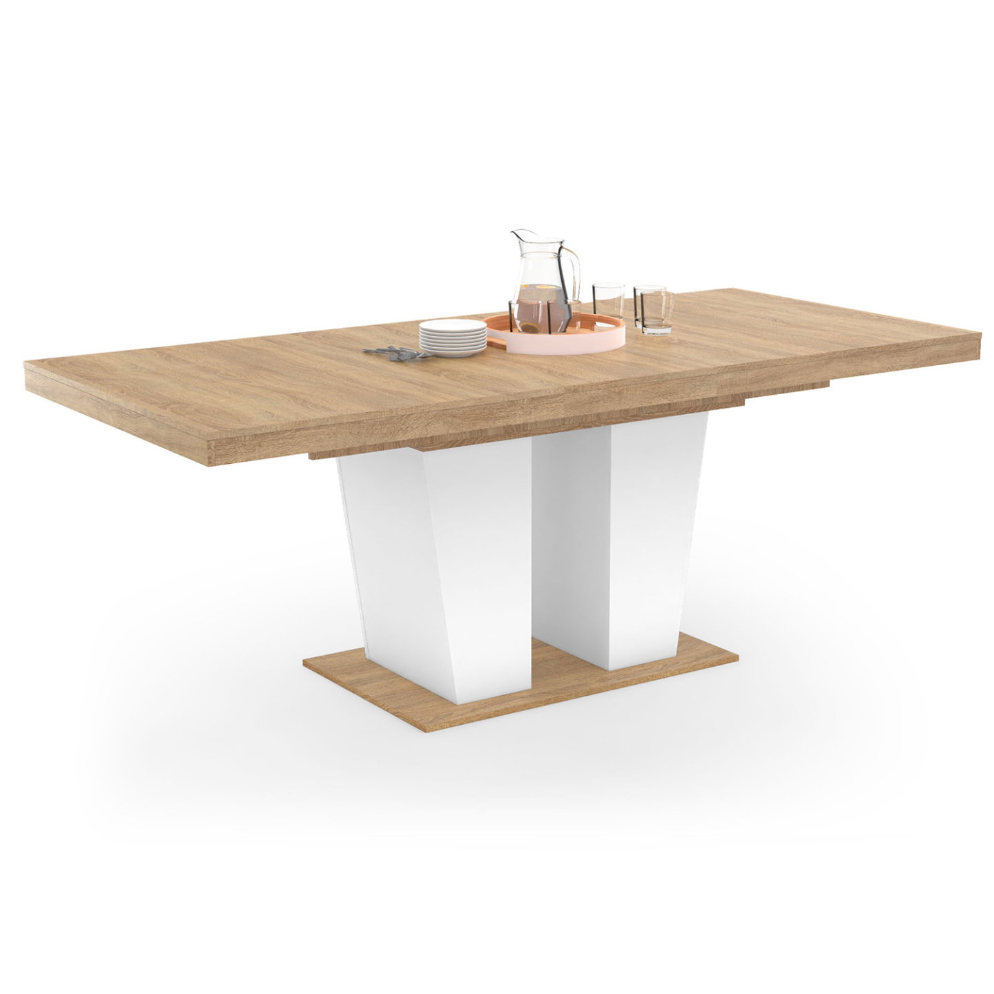 Idmarket - Table À Manger Extensible Rectangle Eliad 6-10 Personnes