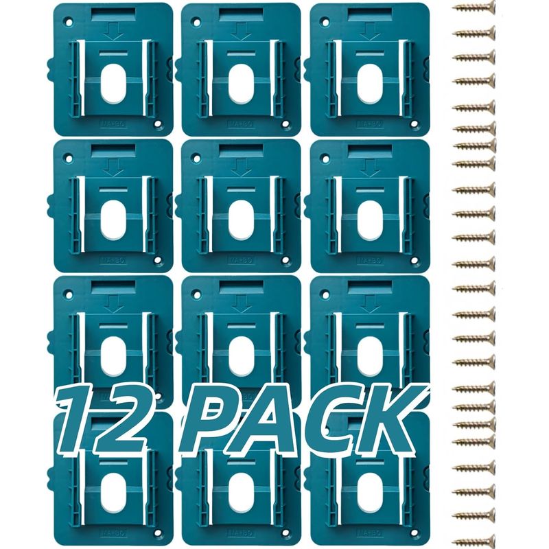 Support de batterie pour Makita 18 V, fixation murale, lot de 12 avec 24 vis