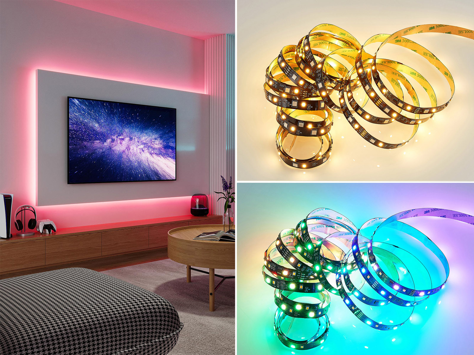 Reality Leuchten - Led Streifen Racer Mit Fernbedienung, Rgb & Sound Control Funktion - 5 Meter