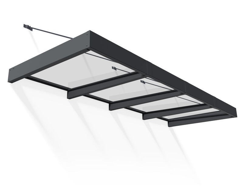 Canopia Sophia Xl Outdoor Shelter 379x140x67 Cm - Transparente Platte Mit Grauer Struktur