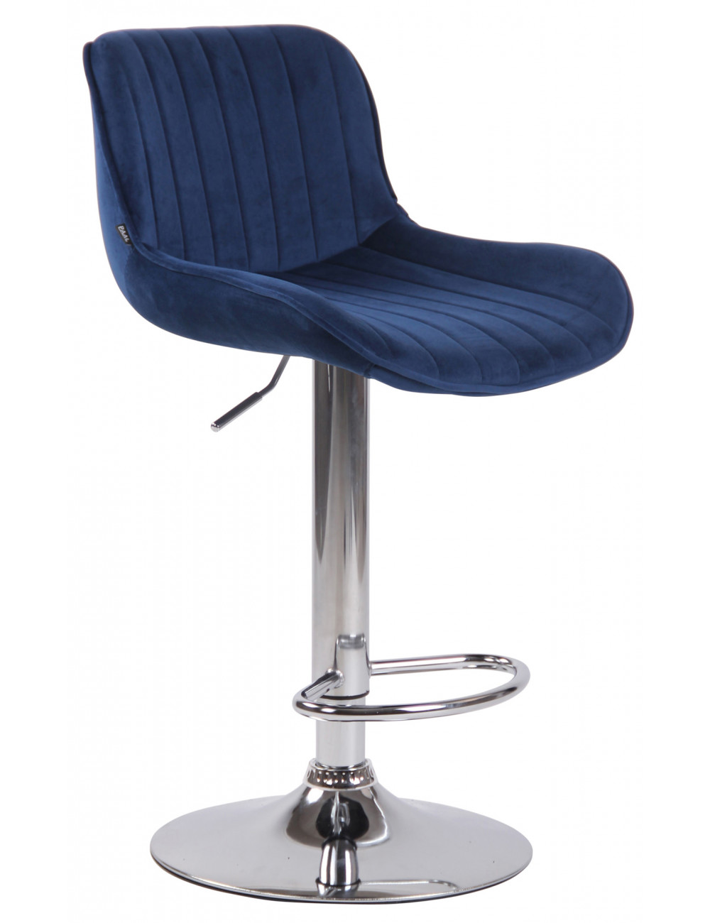 Clp Barhocker Lentini Samt Blau Chrom