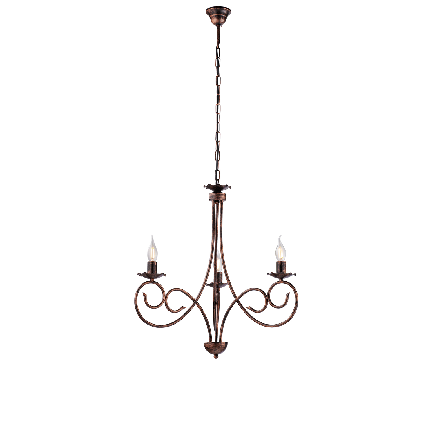 Bonetti Illumina Lampadario Provenzale Candelabro Alma 3 Luci Ferro...