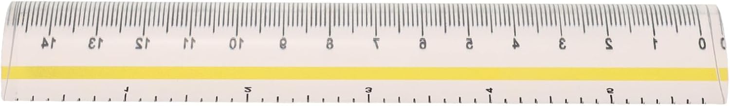 Règle loupe en acrylique transparent avec guide de lecture, jaune