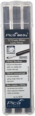 Pica Schwarz - For All Bau-Minen Graphit 2B Sb-Pack 12 Minen - 6030/Sb