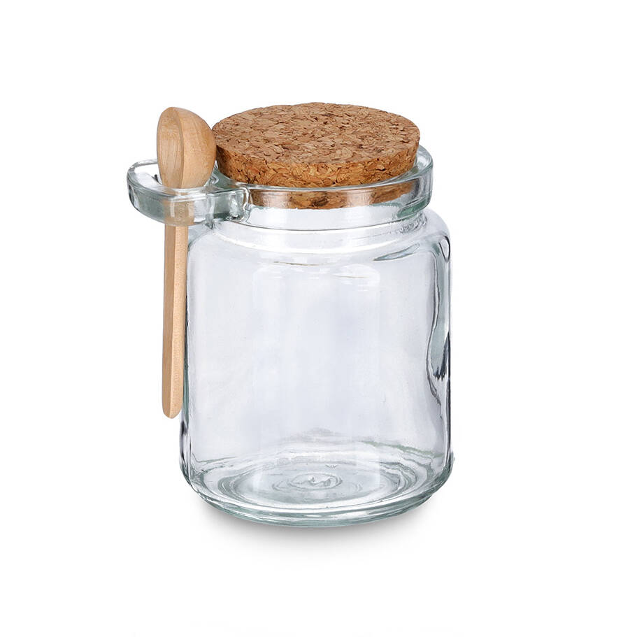 Glas Mit Korkdeckel Und Praktischem Löffel, 250 Ml