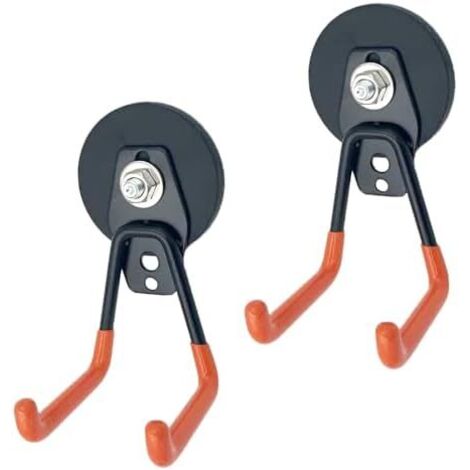 Crochets magnétiques antidérapants pour atelier et garage, lot de 2, orange