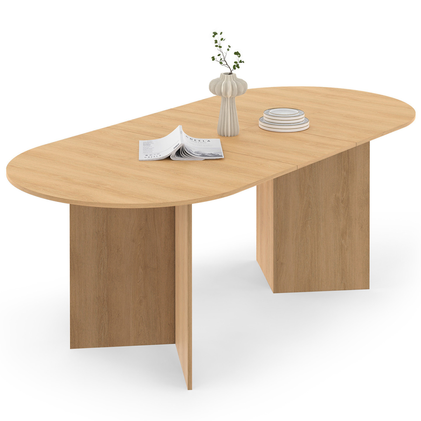 Idmarket – Table À Manger Extensible Ovale 6-10 Personnes – Longueur