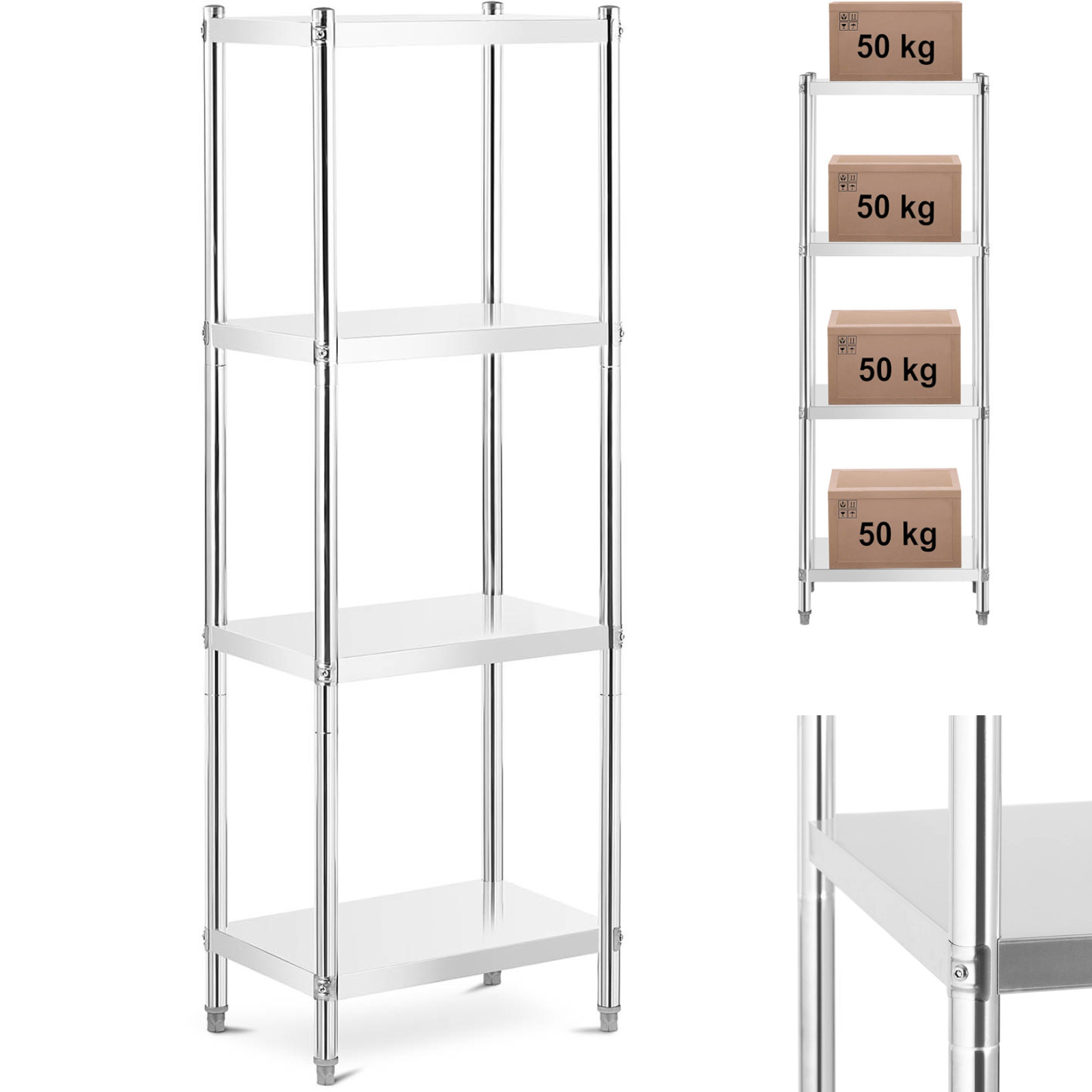 Royal Catering – Étagère De Rangement En Acier Inoxydable 60 X 40 X 180