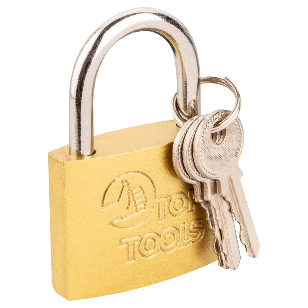 Top Tools Vergoldet 60-Mm-Vorhängeschloss, 3 Schlüssel